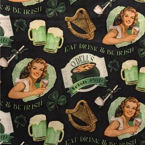 Irish Pub Themed Fabric with Vintage Design 1.8 yards